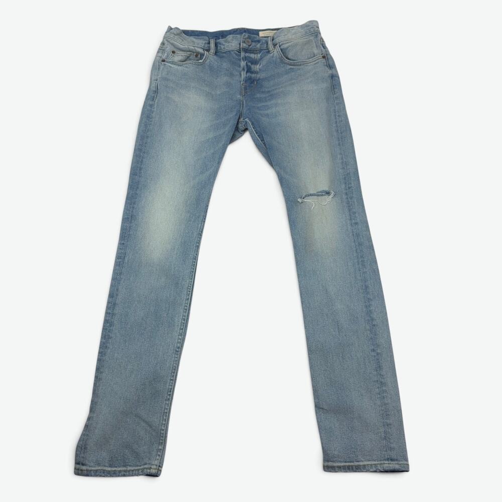 All Saints Cigarette Jeans Mens 32 x 31 Skinny Light Wash Button Fly